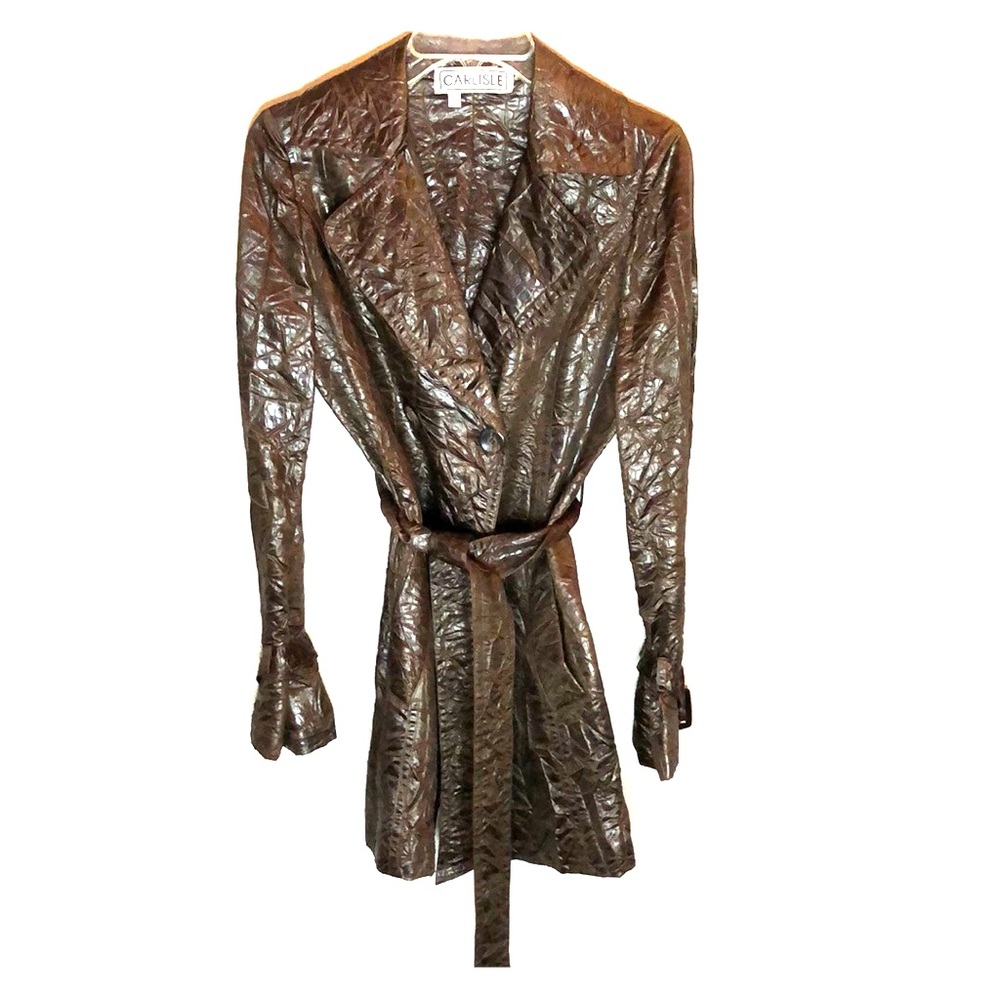 Faux Alligator Trench Coat